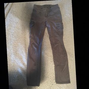 Gray low raise express jeans